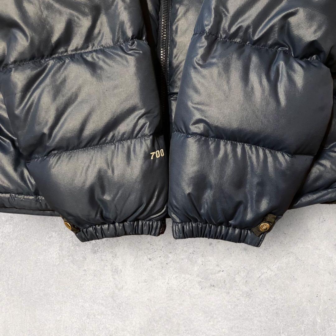 【ザ・ノースフェイス】ヌプシ　ダウンジャケット　S ネイビー　刺繍ロゴ　人気　h