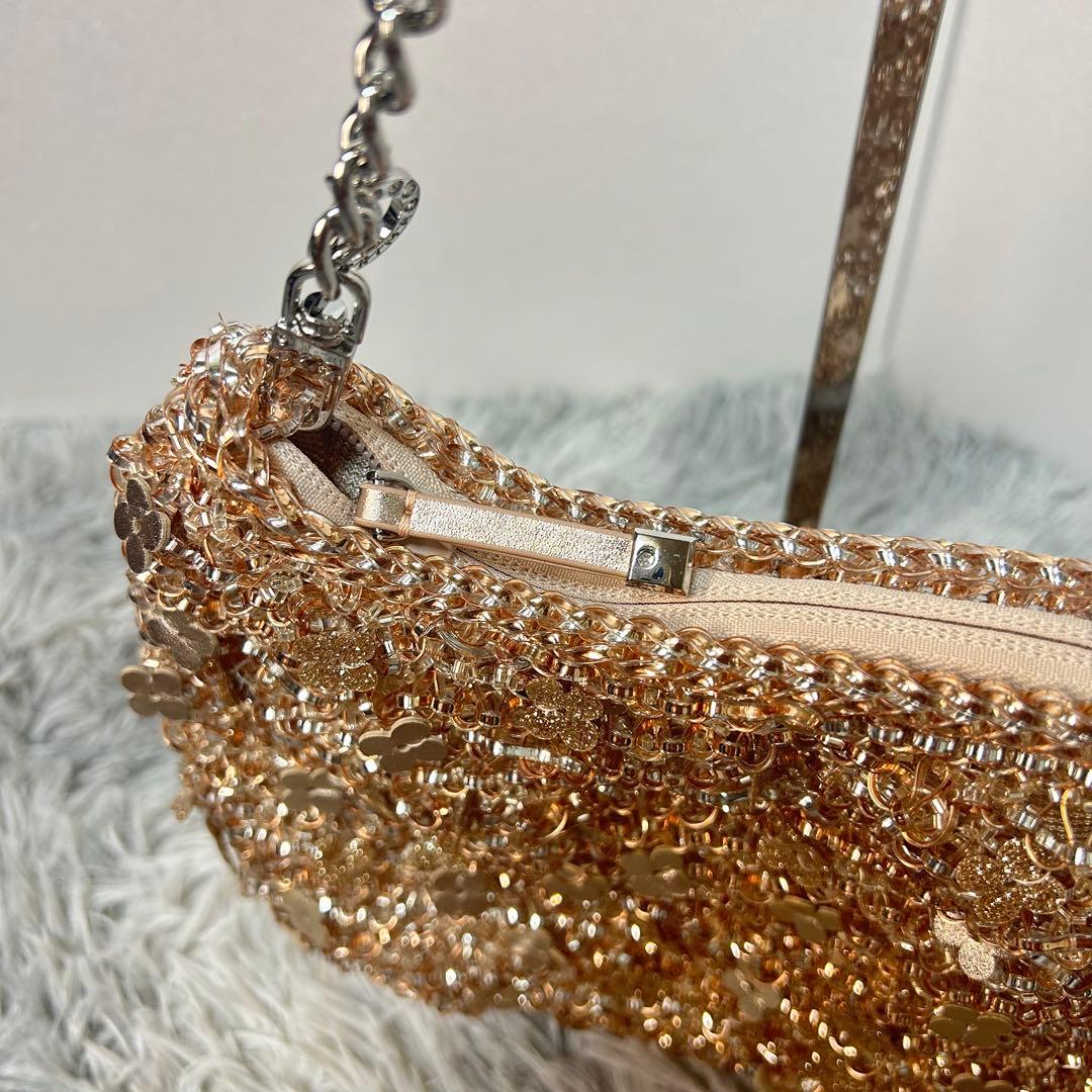 【美品】アンテプリマ ワイヤーバッグ フィオリトゥーラ ローズシルバーゴールド