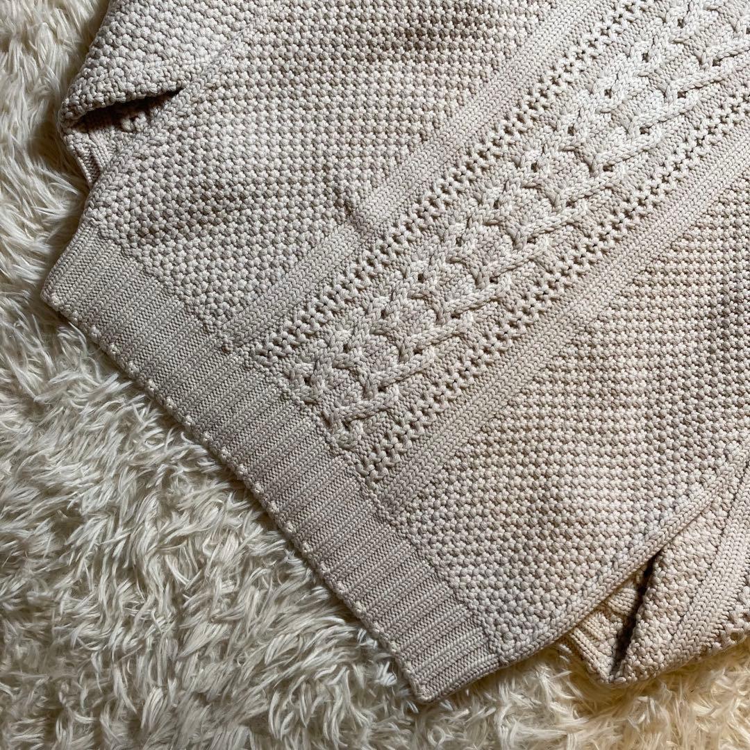 ジルサンダー タートルネック ケーブルニット セーター ベージュ M