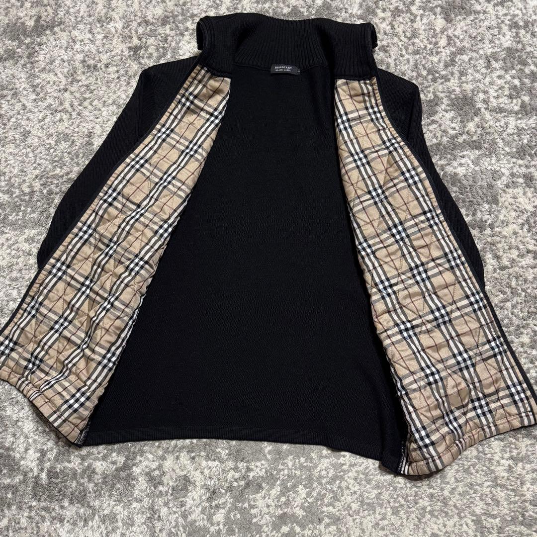 バーバリーブラックレーベル ドライバーズニット 中綿 ウールジャケット 日本製