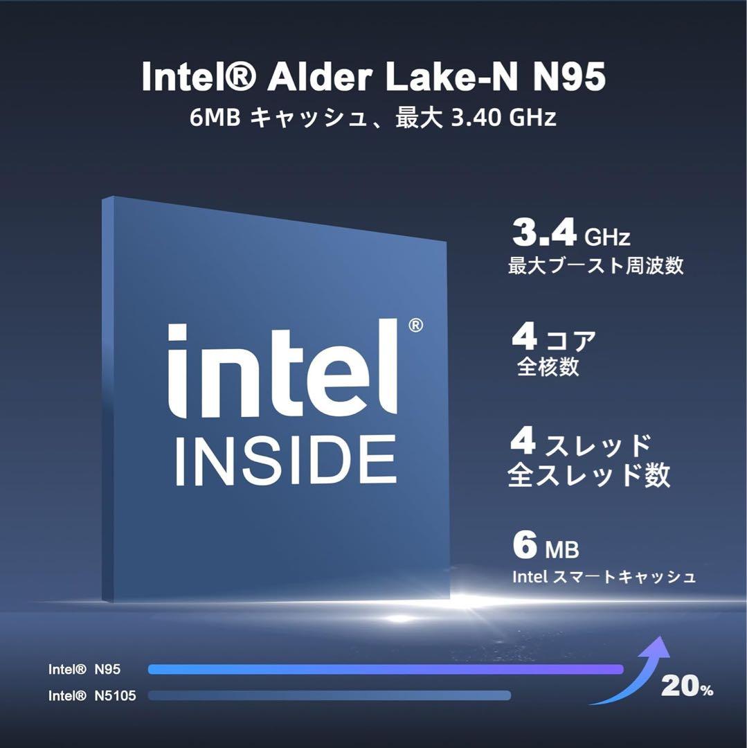 ミニpc Office 2024&Win11搭载 第12世代 n95 4コア