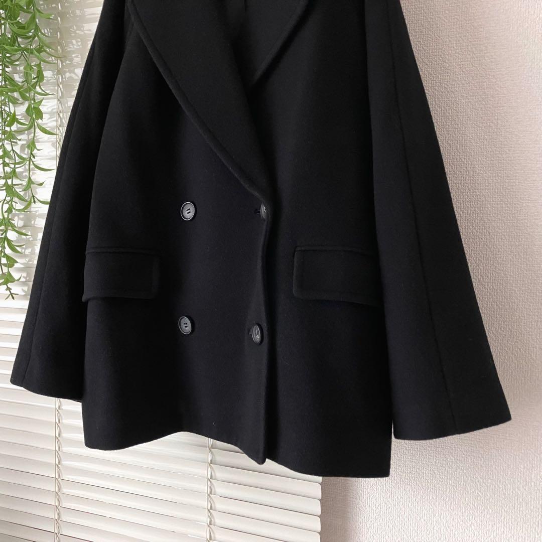 【2023AW】relume 尾州ウールショートPコート 36 黒