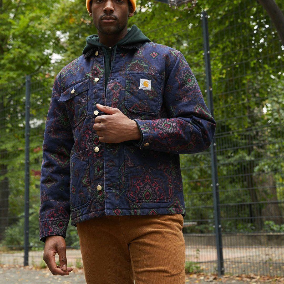 ジャケット・アウター carhartt WIP-MICHIGAN COAT NAVY Paisley