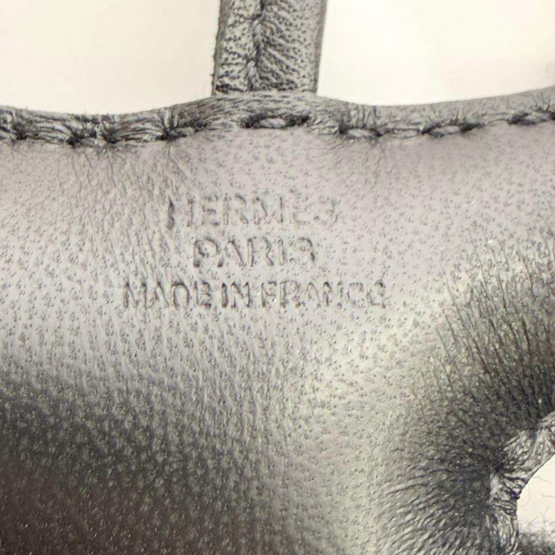 【新品未使用】エルメス バディ チャーム ブラック ムートン W刻印