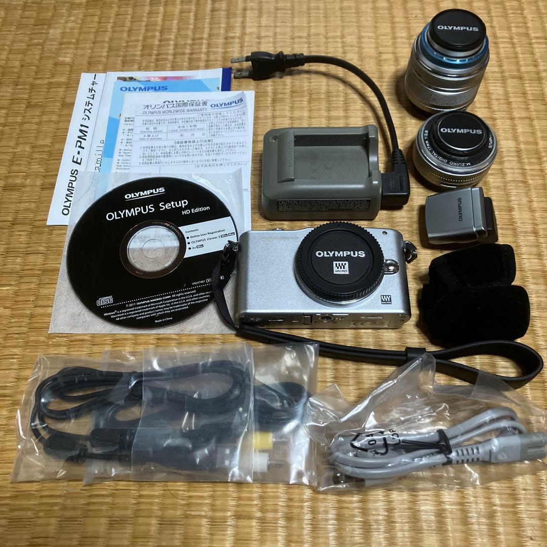OLYMPUS E-PM1 シルバー レンズ2本セット