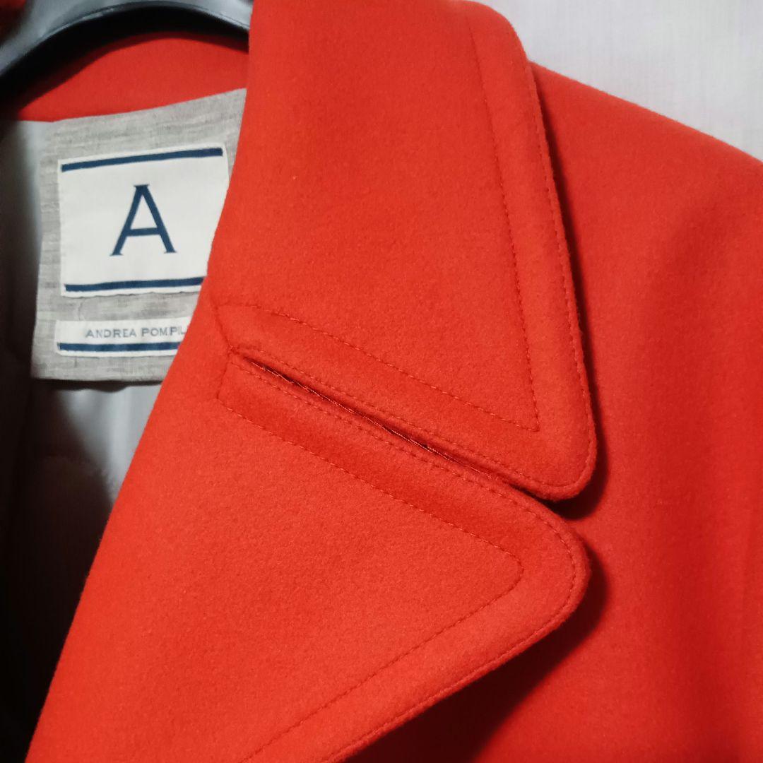 未使用保管品 ANDREA POMILIO ショートピーコート オレンジ 48