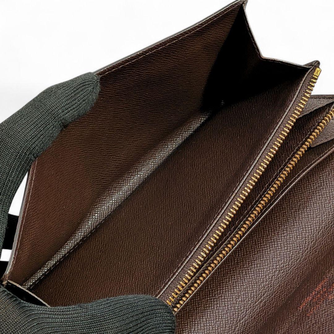 【美品】ルイヴィトン ダミエ エベヌ ポシェット ポルトモネ クレディ 長財布