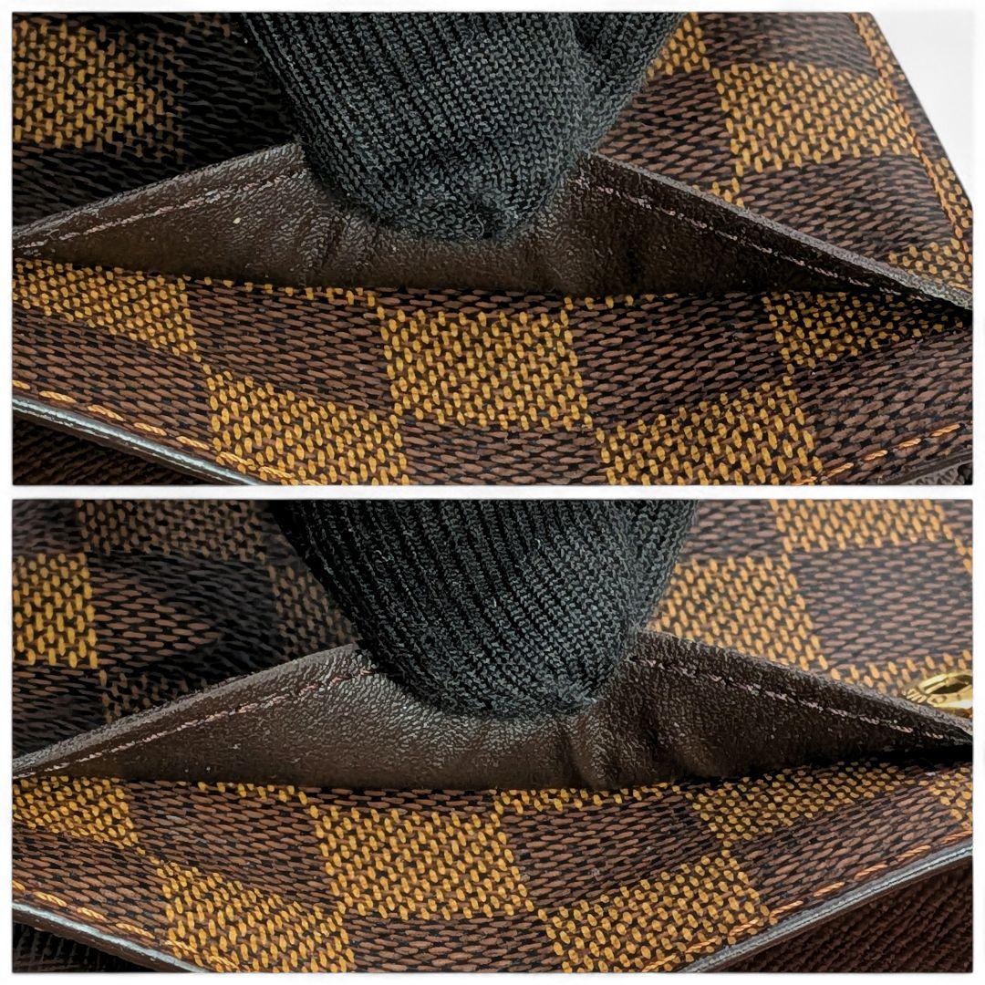 【美品】ルイヴィトン ダミエ エベヌ ポシェット ポルトモネ クレディ 長財布