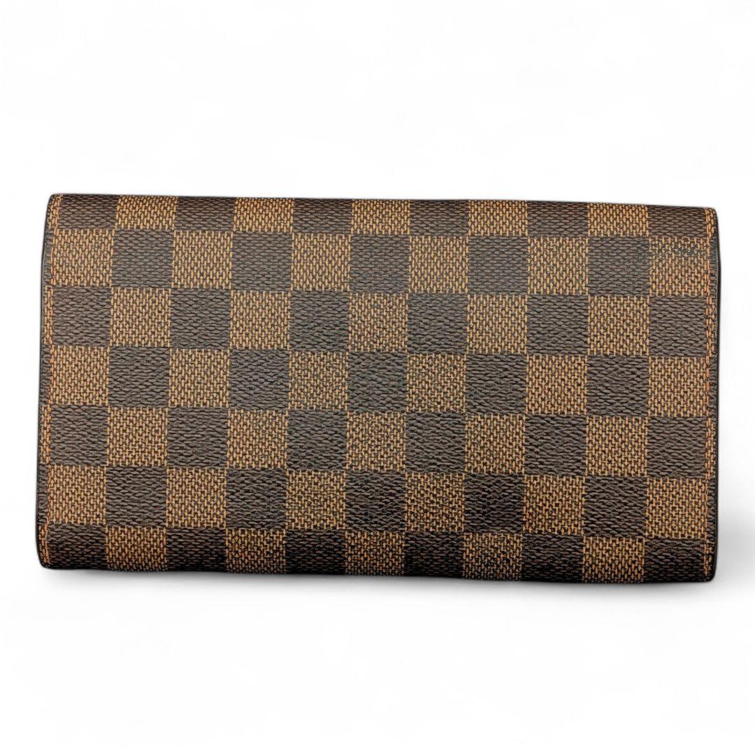 【美品】ルイヴィトン ダミエ エベヌ ポシェット ポルトモネ クレディ 長財布