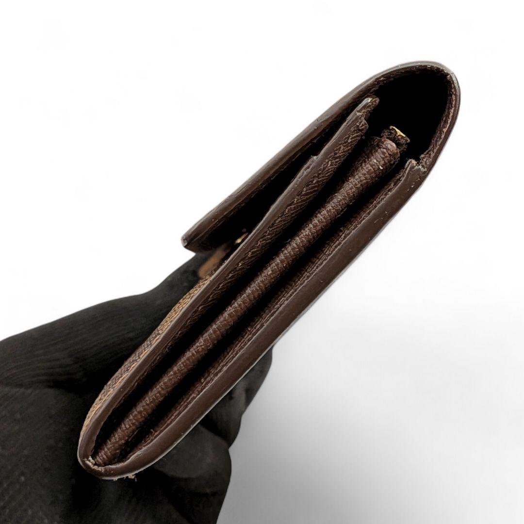 【美品】ルイヴィトン ダミエ エベヌ ポシェット ポルトモネ クレディ 長財布