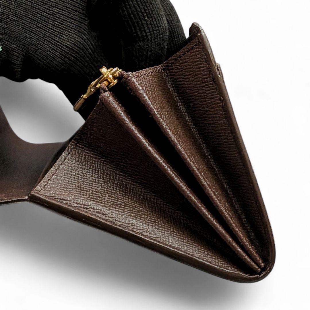【美品】ルイヴィトン ダミエ エベヌ ポシェット ポルトモネ クレディ 長財布