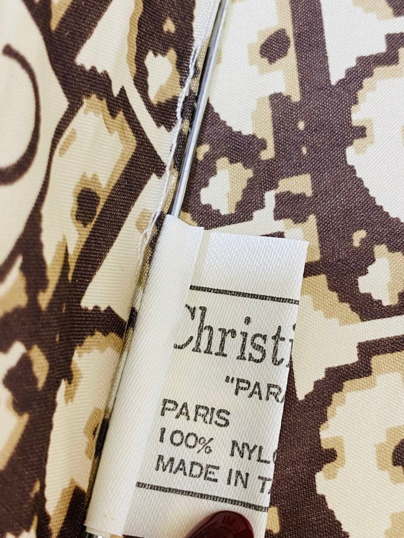 8618. Christian Dior 折りたたみ傘 トロッター柄 雨傘