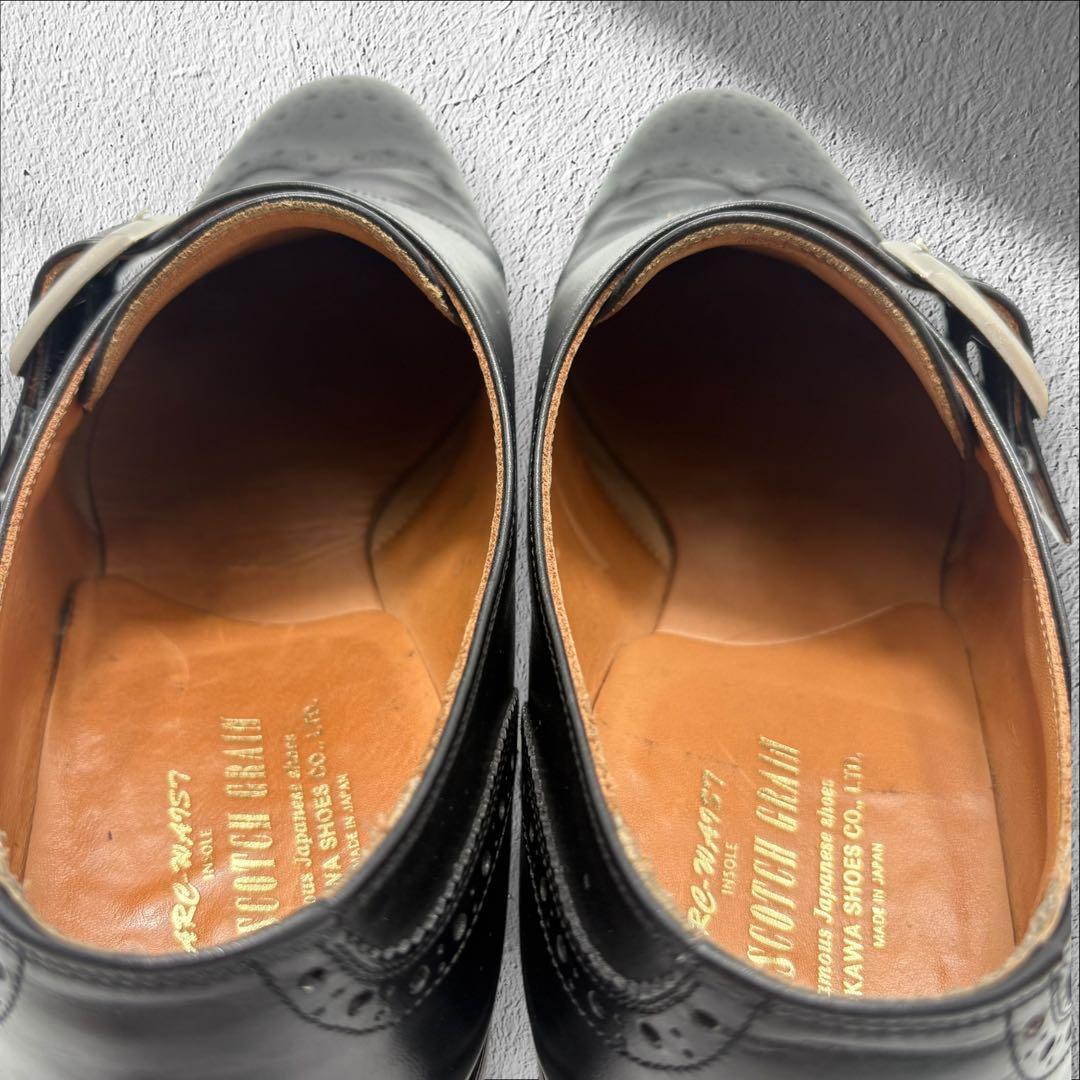 【美品】SCOTCH GRAIN シングルモンク　ウィングチップ　メダリオン