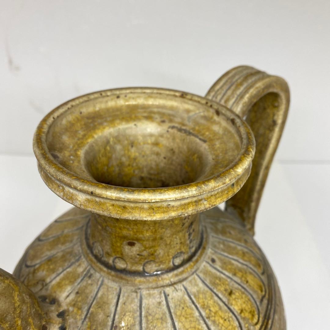 江戸初期　黄瀬戸水次　高さ27㎝　東Y7-0213②