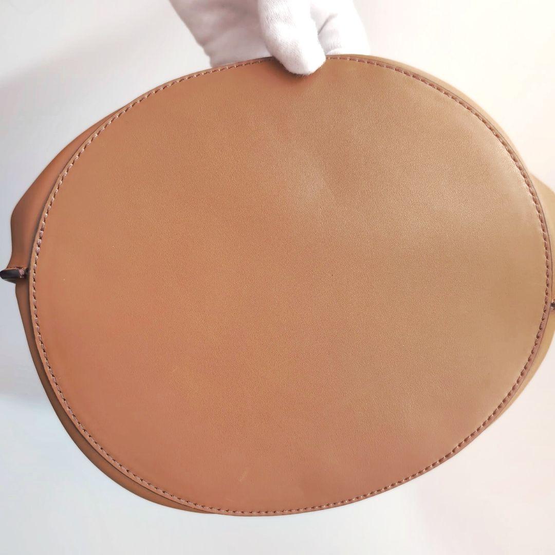 美品 ORSETTO オルセット ワンハンドル ハンドバッグ キャメル ブラウン