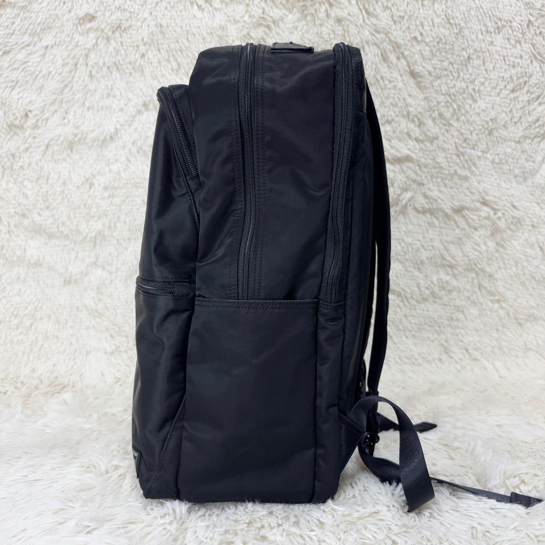 極美品 現行タグ ポーター タイム リュック 2層 A4 ナイロン 黒
