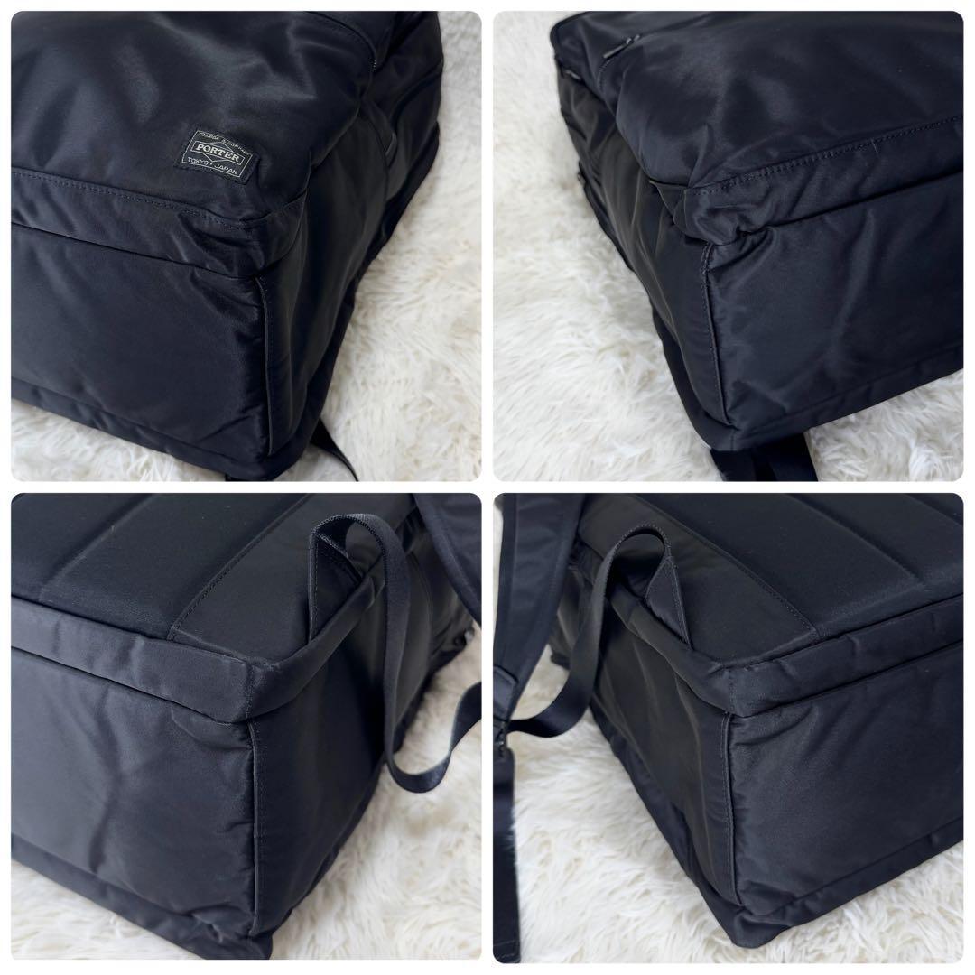 極美品 現行タグ ポーター タイム リュック 2層 A4 ナイロン 黒