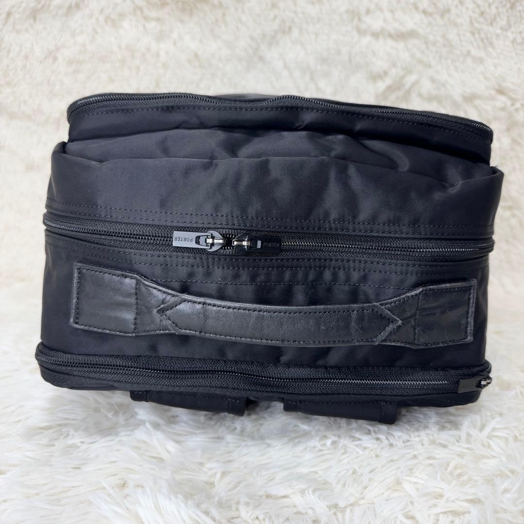 極美品 現行タグ ポーター タイム リュック 2層 A4 ナイロン 黒