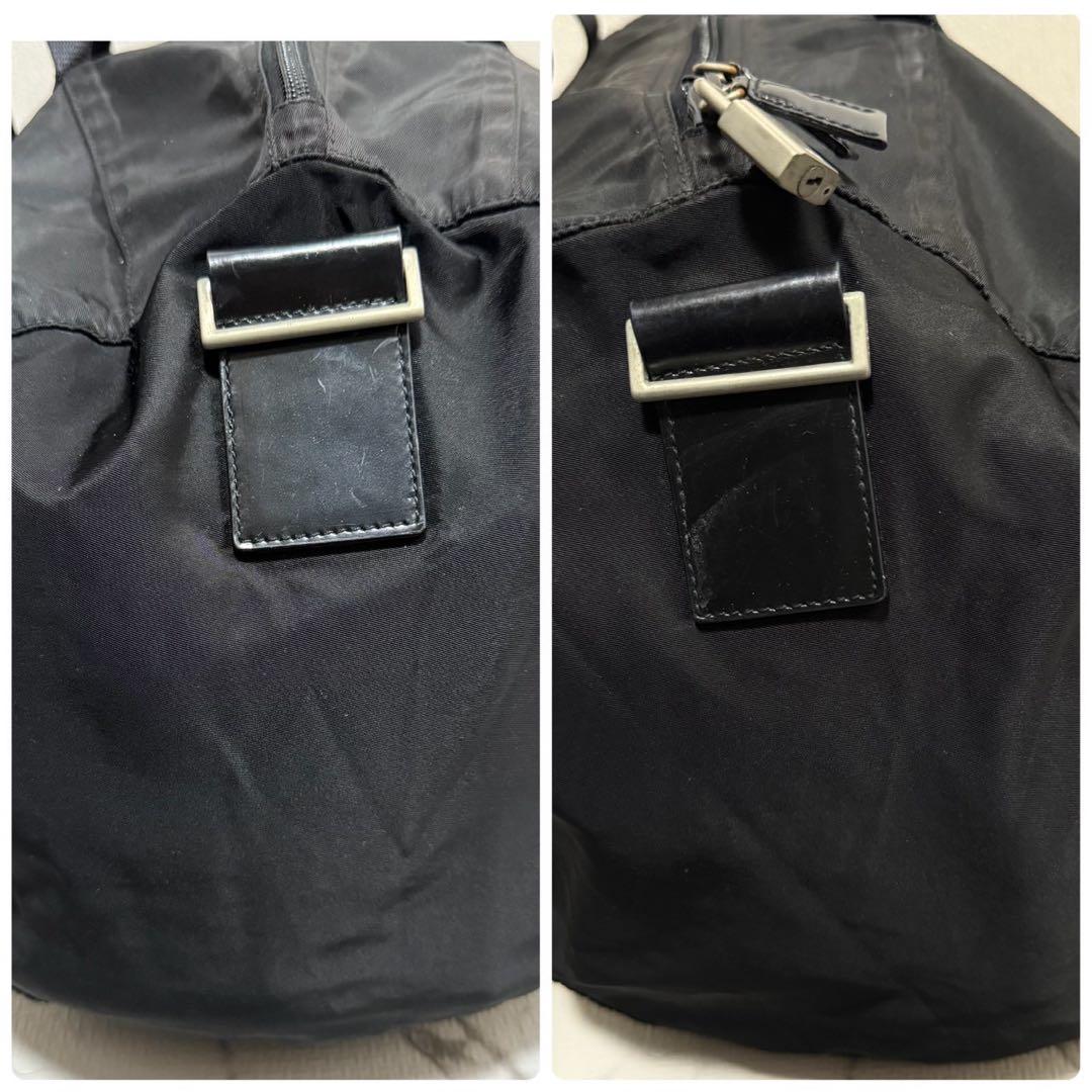 プラダ　三角ロゴ　ナイロン　ボストンバッグ　2way　ブラック