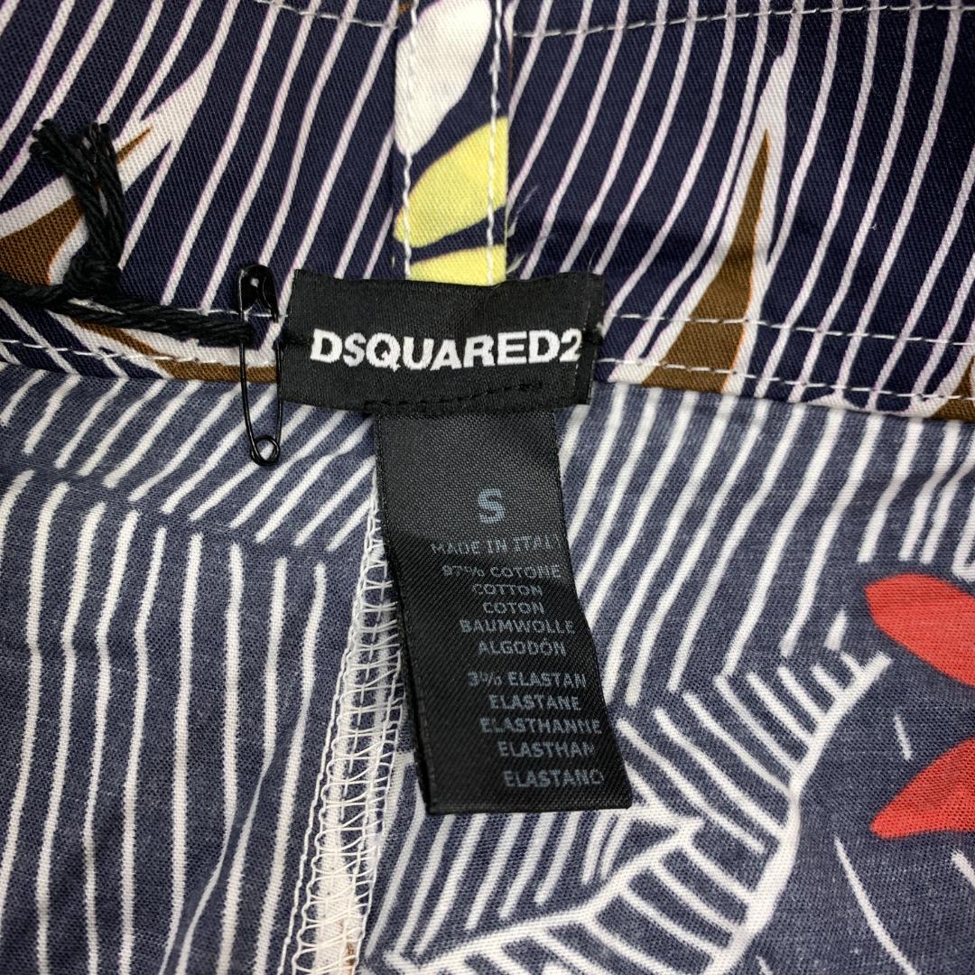 A5762 新品タグ付き ディースクエアード ショートパンツ 綿 紺 赤 S