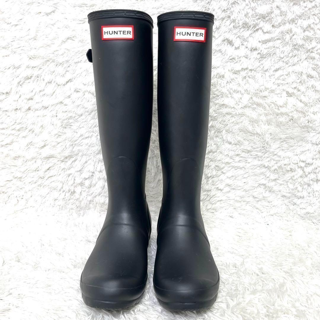 未使用級 HUNTER　ハンター　レインブーツ　長靴　ブラック　US38
