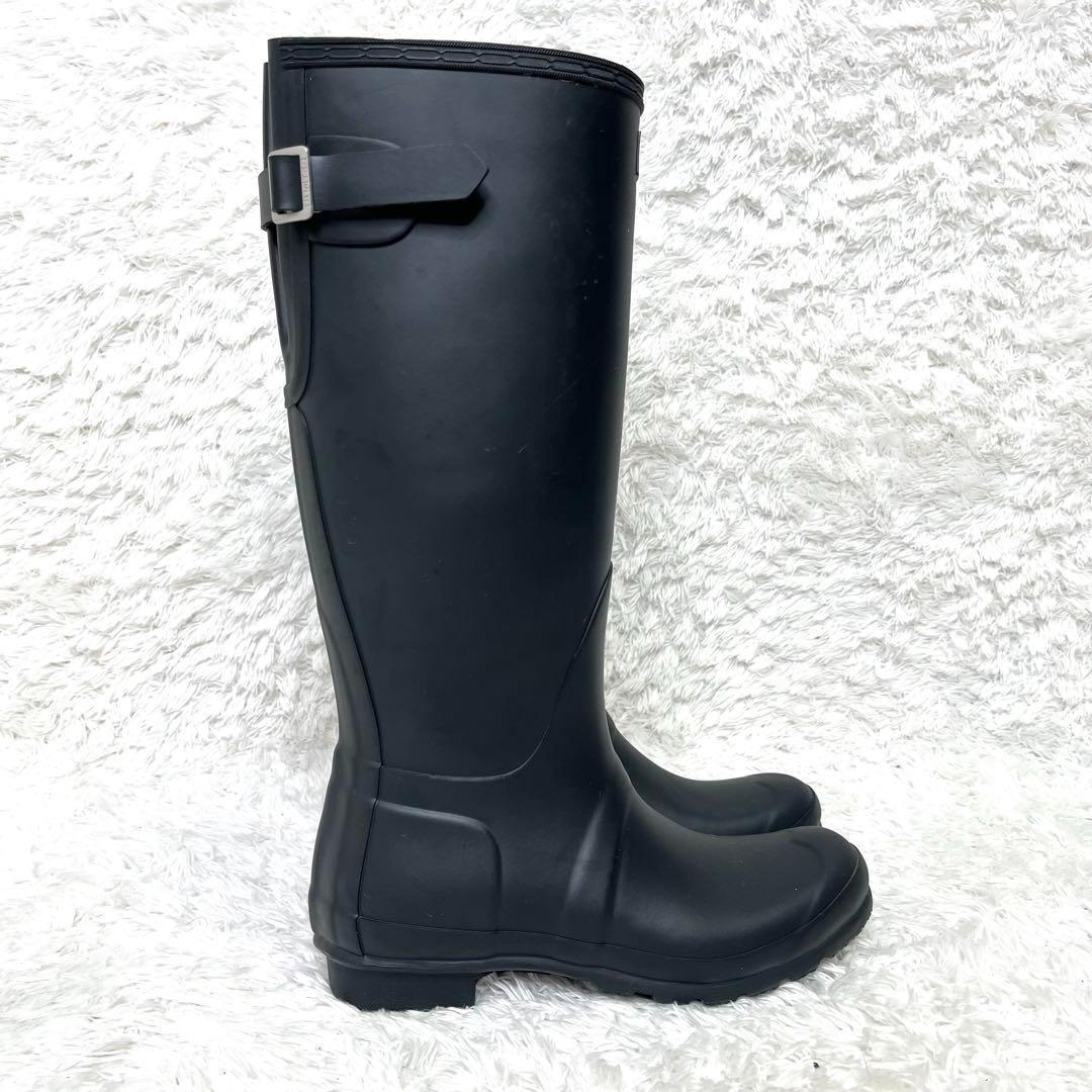 未使用級 HUNTER　ハンター　レインブーツ　長靴　ブラック　US38