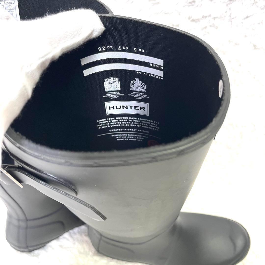 未使用級 HUNTER　ハンター　レインブーツ　長靴　ブラック　US38