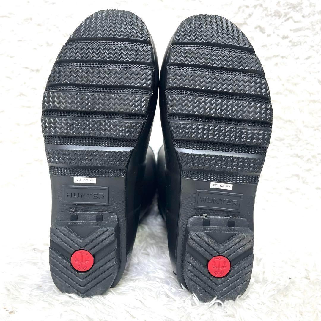 未使用級 HUNTER　ハンター　レインブーツ　長靴　ブラック　US38