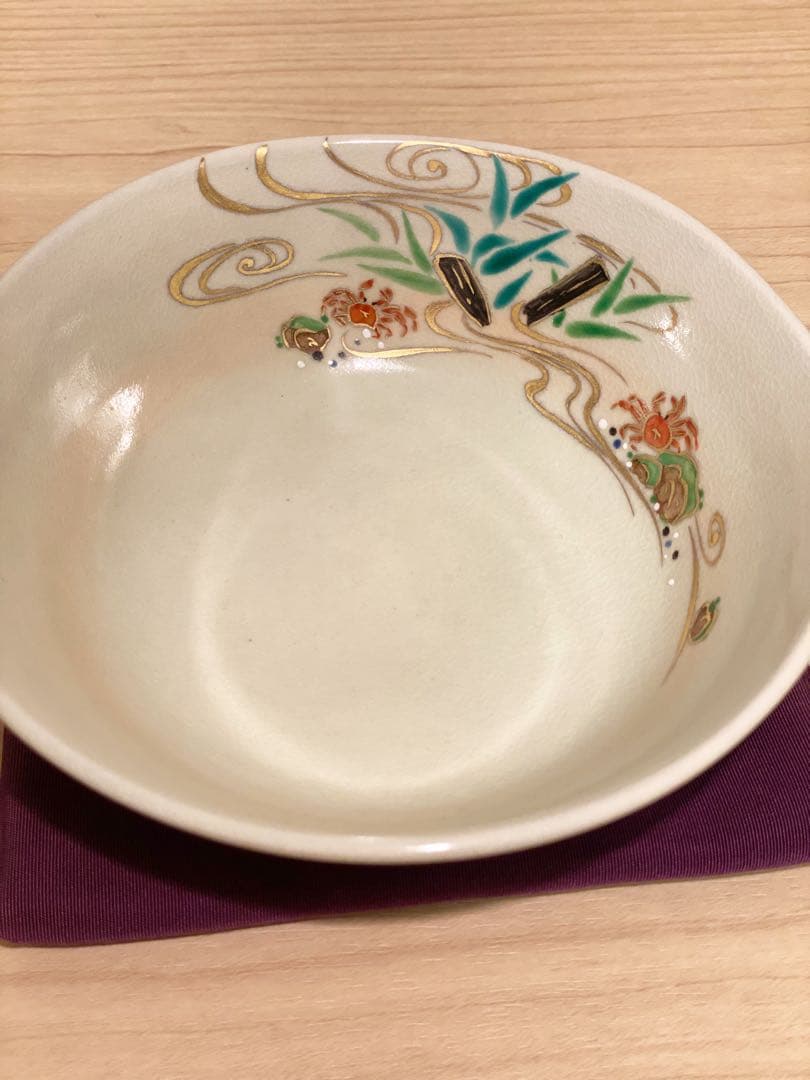 抹茶茶碗　'御本　色絵　沢蟹　' 京焼作家　茶道具