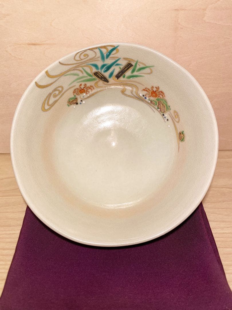 抹茶茶碗　'御本　色絵　沢蟹　' 京焼作家　茶道具