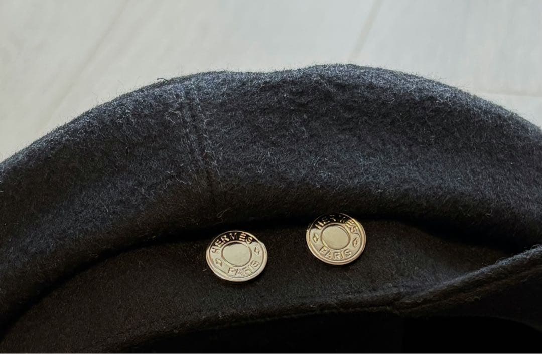 エルメス HERMES ブラックキャスケット ウール100% 美品 57cm