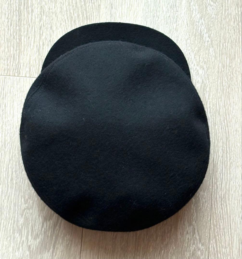 エルメス HERMES ブラックキャスケット ウール100% 美品 57cm