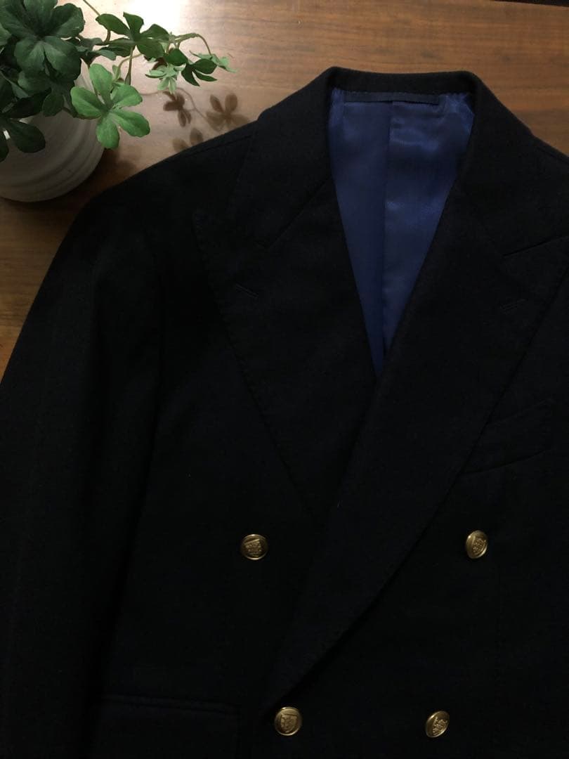 【超美品】BEAMS Fビームスエフ金ボタンネイビーダブルジャケット44秋冬