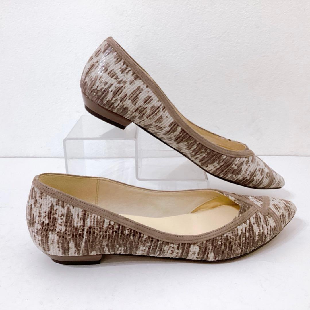 極美品✨オゥバニスター ボロネーゼ ポインテッドトゥ フラットパンプス 37