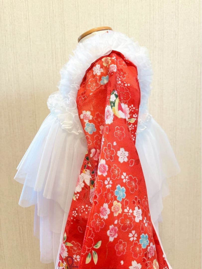 ✳︎チュール被布　被布エプロン　ドレス　 ハンドメイド✨