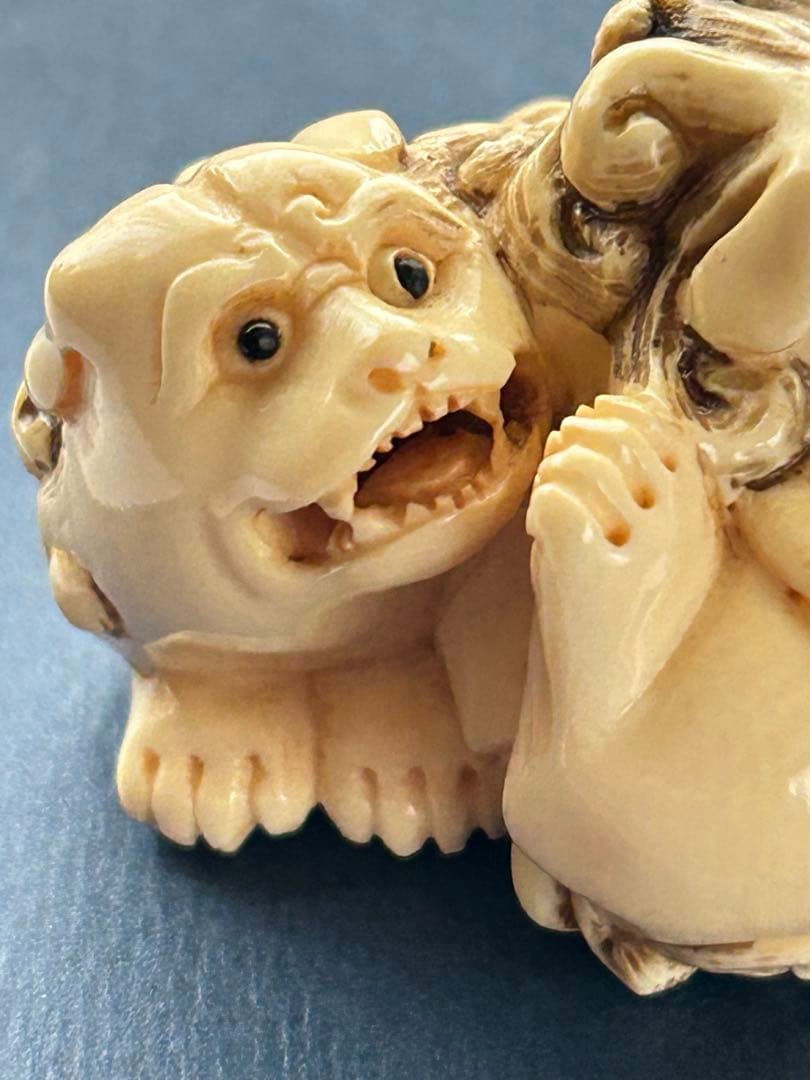 ✨【根付け】　狛犬　骨董　時代物 　⭐️古美術