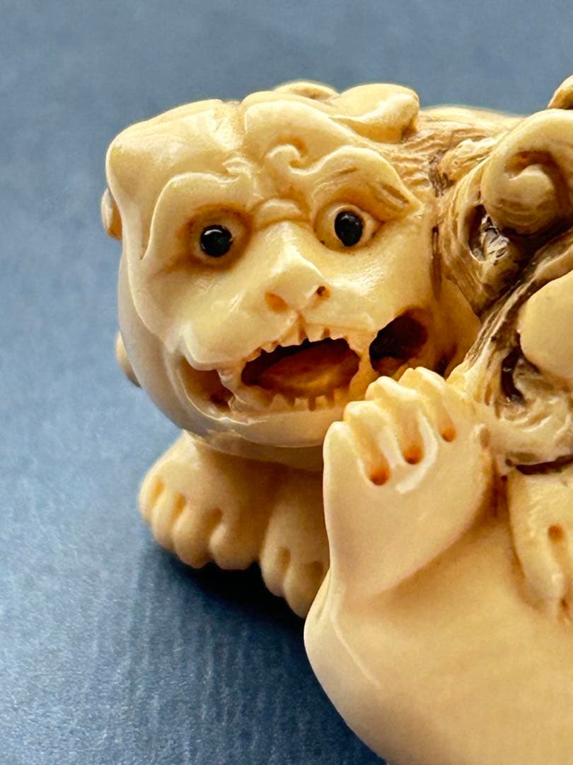 ✨【根付け】　狛犬　骨董　時代物 　⭐️古美術