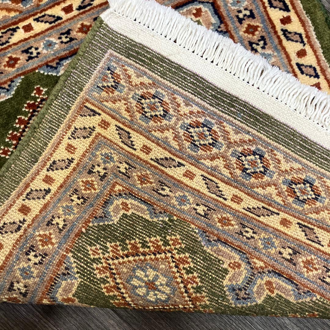 61x46パキスタン手織り絨毯ミニラグ訳あり品写真10/11番