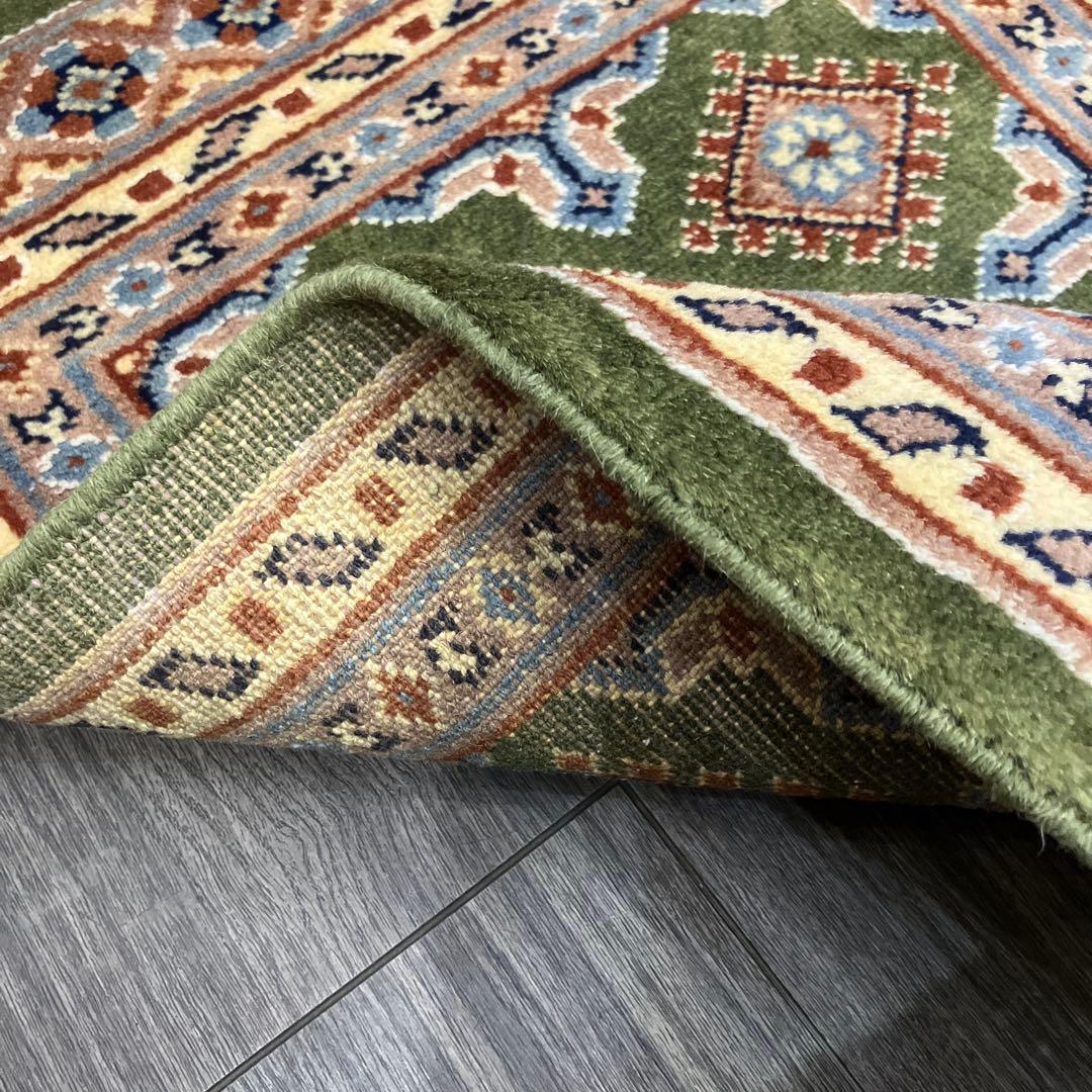 61x46パキスタン手織り絨毯ミニラグ訳あり品写真10/11番