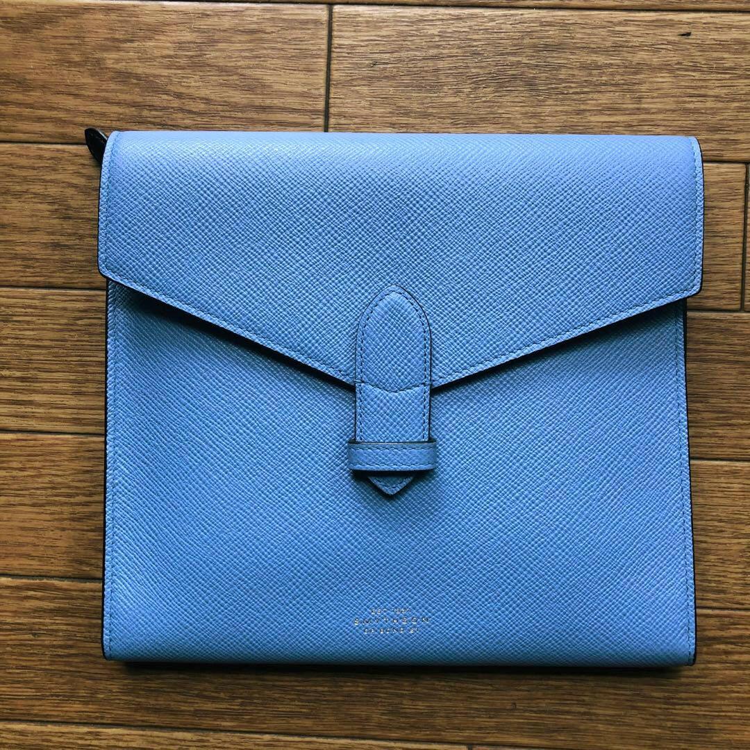 Smythson PanamaレザーA5三つ折りノートホルダー