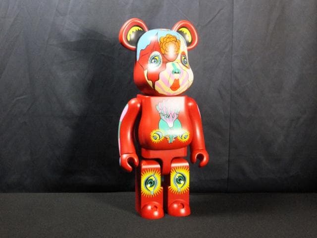 現代美術 田名網敬一　直筆サイン『BE@RBRICK 1000％赤』1205B