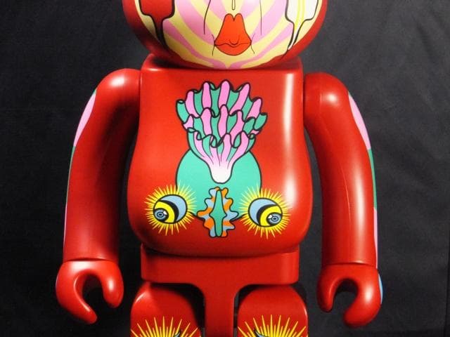 現代美術 田名網敬一　直筆サイン『BE@RBRICK 1000％赤』1205B