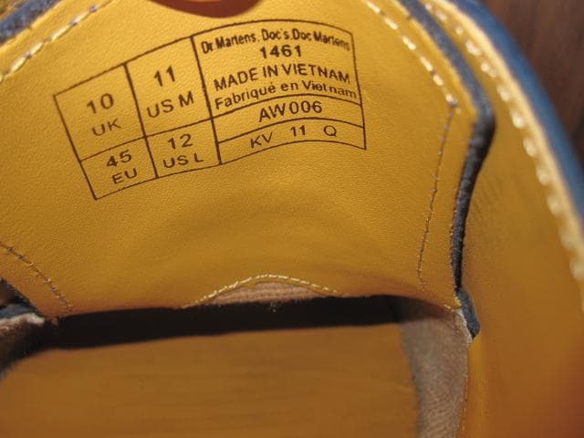 靴 Dr.Martens 1461 3 HOLE SHOE NAVY UK10