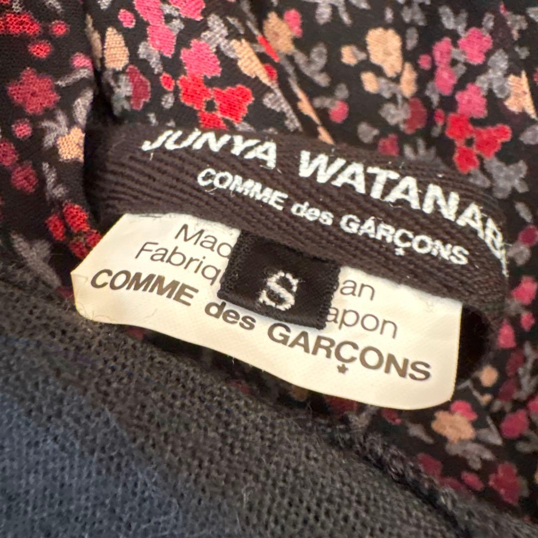 JUNYAWATANABE黒の花柄変形カーディガン付きワンピース