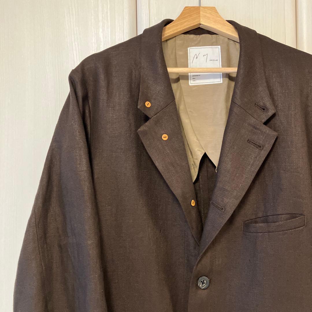 ancellm アンセルム レイヤードテイラードジャケット）　ブラウン 2 新品