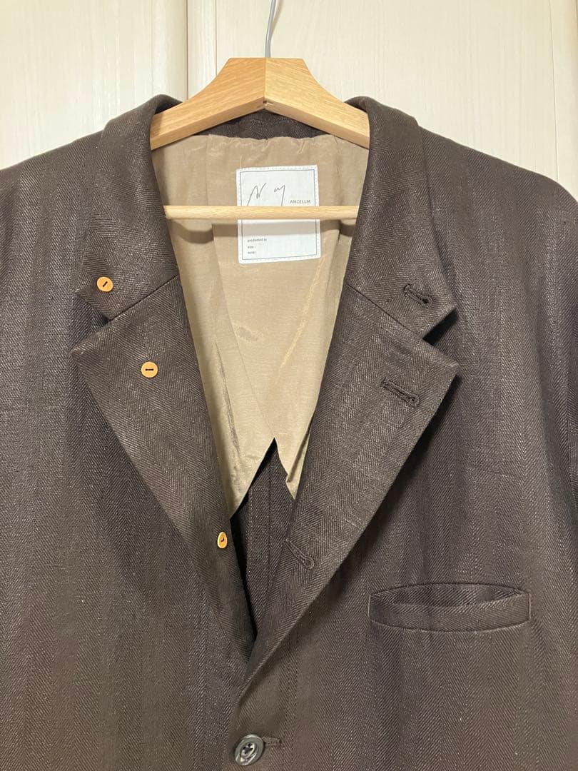 ancellm アンセルム レイヤードテイラードジャケット）　ブラウン 2 新品