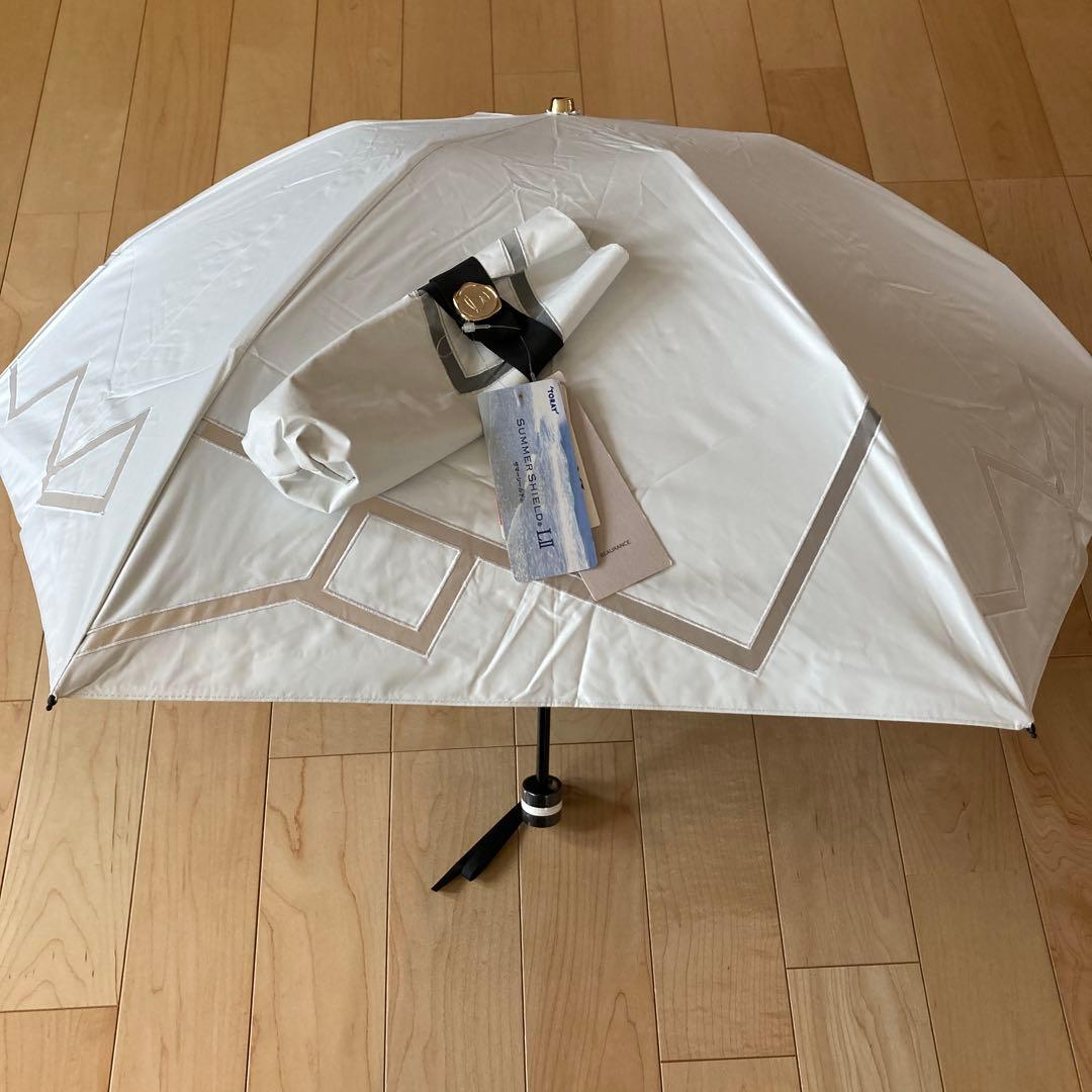 ビューランス　オーガンジーモチーフ晴雨兼用日傘　ホワイト