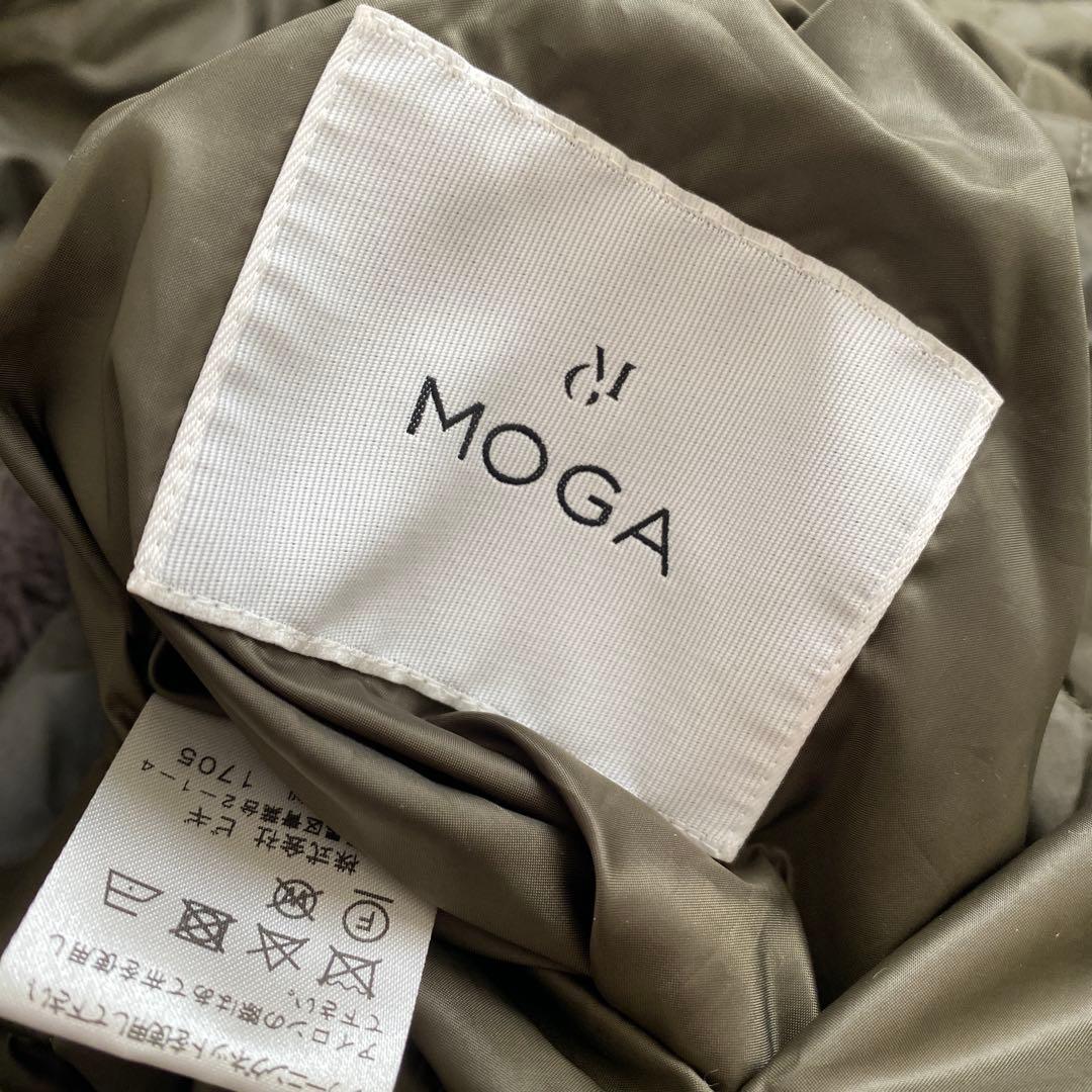MOGA モガ リバーシブル キルティング ボアコート カーキ ノーカラー