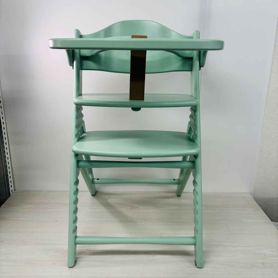【良品】大和屋 アップルチェア ベビーチェア テーブル　ガード付 ハーブグリーン