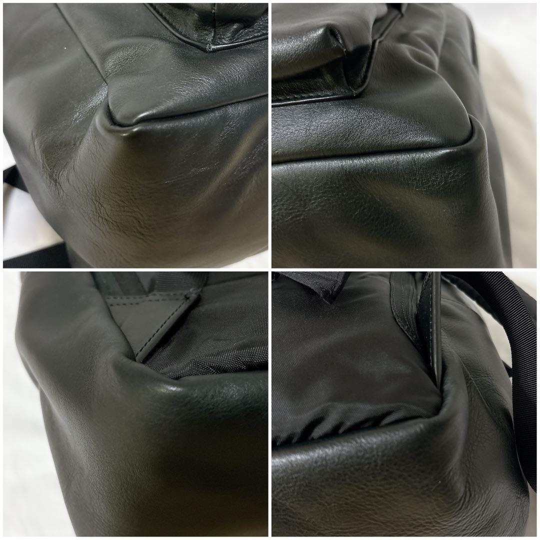 【希少】ユナイテッドアローズ ファンクショナル レザー リュック ブラック A4